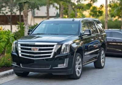 Aventura, FL, USA - May 24, 2019: Cadillac Escalade a luxury limo suv
